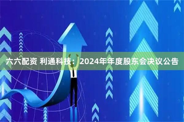 六六配资 利通科技：2024年年度股东会决议公告