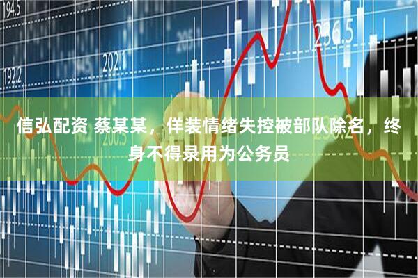 信弘配资 蔡某某，佯装情绪失控被部队除名，终身不得录用为公务员